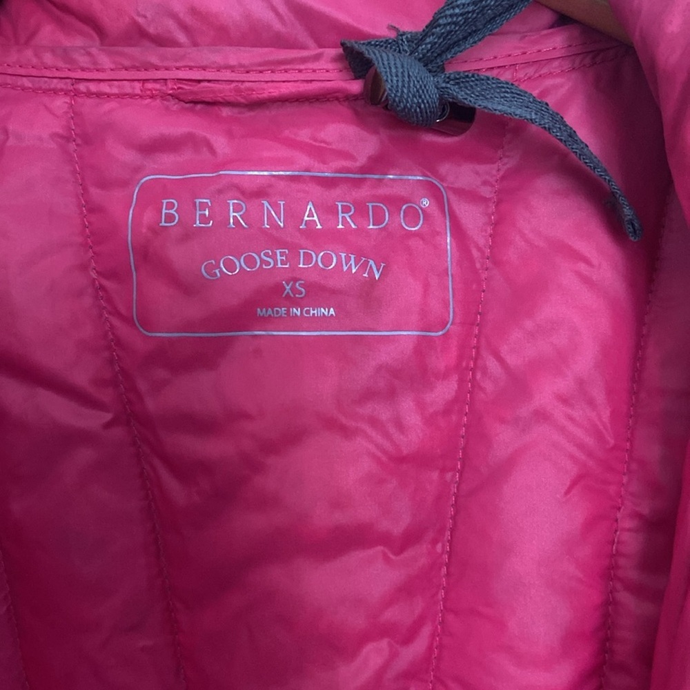 Bernardo XS grey + pink packable goose down puffer coat with bag - Picture 2 of 8